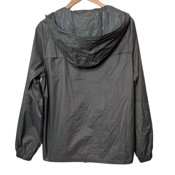Hengli Dark Green Zip Up Hooded Wind Breaker Rain Jacket Coat - Picture 9 of 16